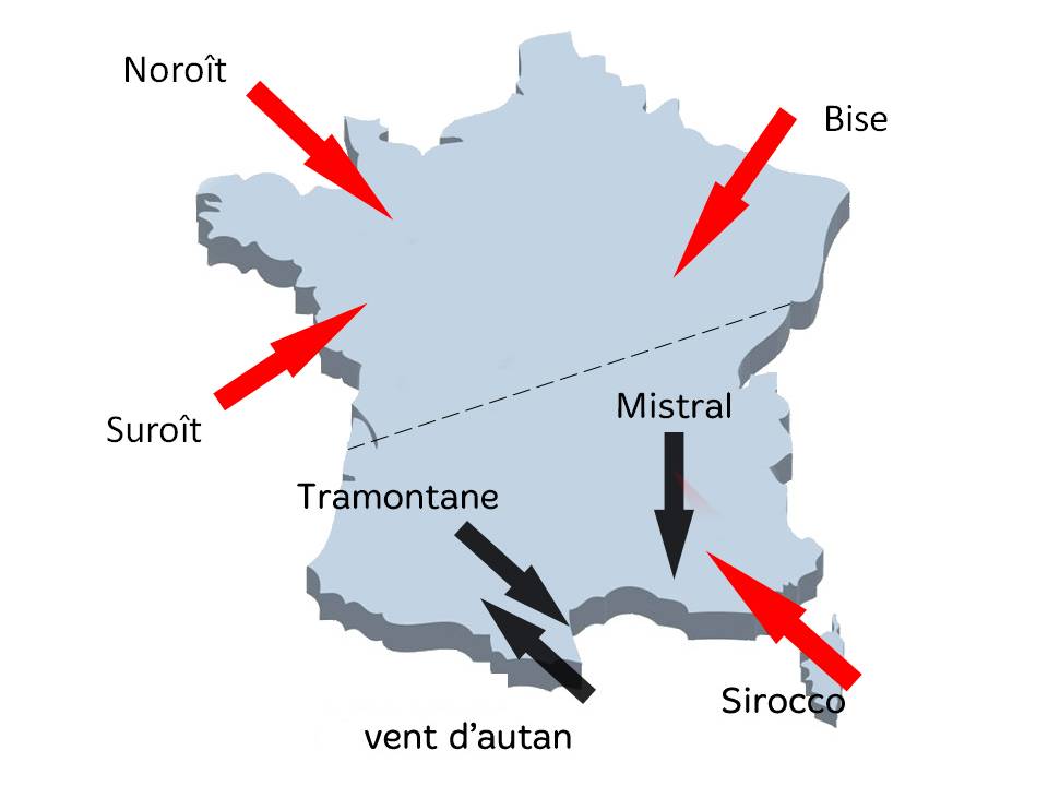 Image Meteorologie : vents locaux en France