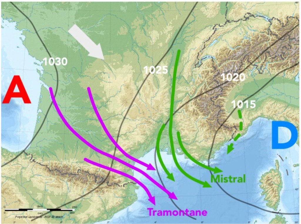 Image Meteorologie : vent - tramontane et mistral