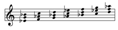 Image Musique : Accords harmonises a partir de la Gamme de mi bemol majeur3