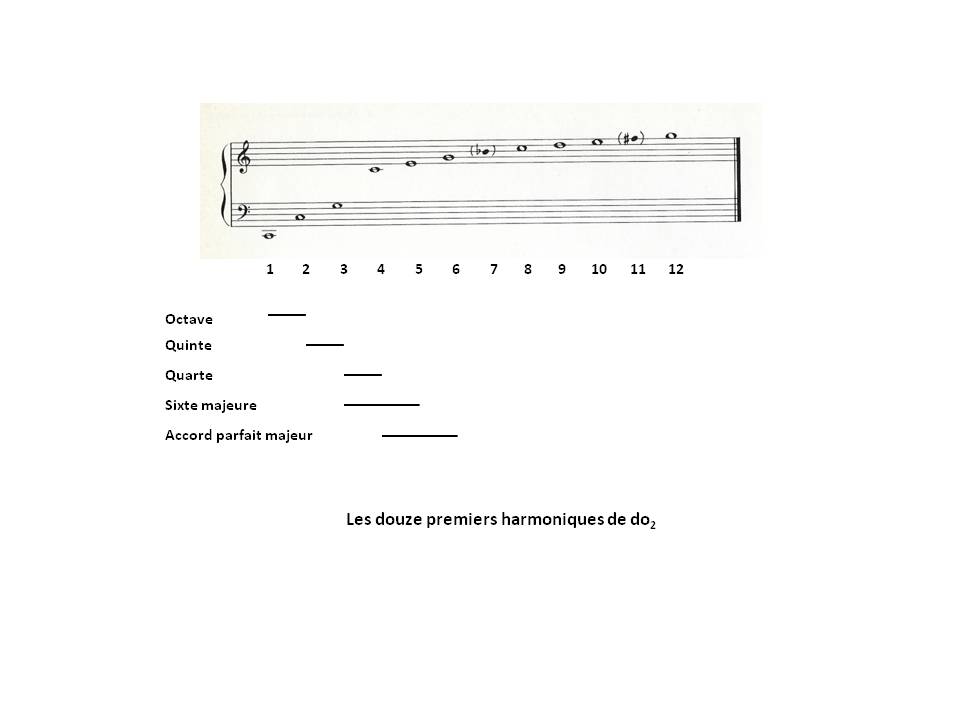 Image Musique : Les douze premiers harmoniques de do2